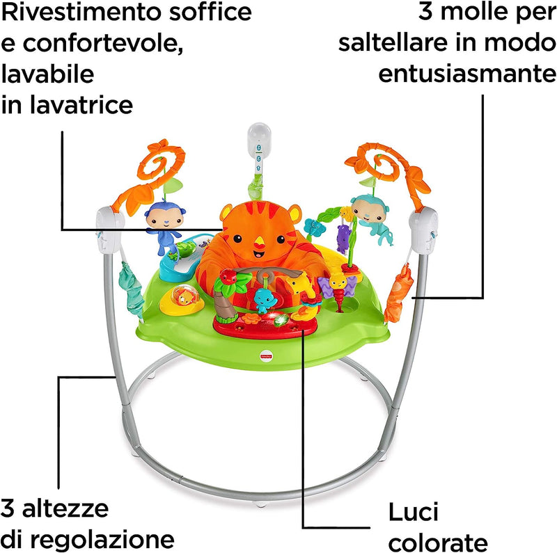 - Centro Attività Amici Della Foresta, Seggiolino Rotante per Attività a 360° Con Tanti Giochi, Accessori E Simpatici Amici, Luci, Suoni E Musica, Giocattolo per Bambini, 0+ Anni, CHM91