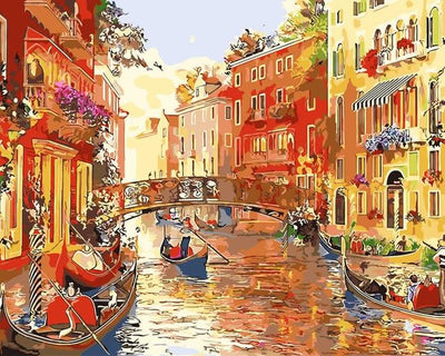 Venice Landscape Diy Frameless Digital Oil Painting