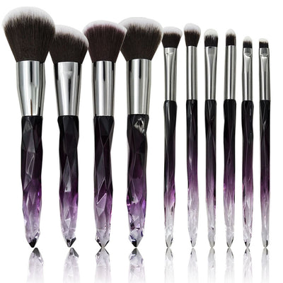 Clear Crystal Diamond Handle Makeup Brush Set