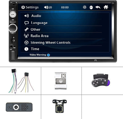 Bluetooth Autoradio 2 DIN 7 Pollici Touch Screen Auto Radio Dulica Schermo per Android/Iso USB SD/TF +Controllo Del Volante +Telecamera Posteriore+Telecomando