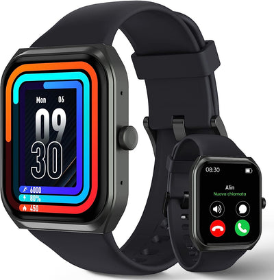 Smartwatch Chiamate Bluetooth, 1.91" HD Schermo Tattile Orologio Smartwatch Uomo Donna, 280 Mah, Contapassi Da Polso Con Cardiofrequenzimetro,Monitor Sonno,Spo2,Notifiche Messaggi, per Android Ios