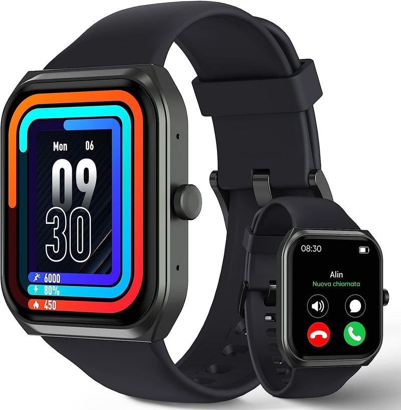 Smartwatch Chiamate Bluetooth, 1.91" HD Schermo Tattile Orologio Smartwatch Uomo Donna, 280 Mah, Contapassi Da Polso Con Cardiofrequenzimetro,Monitor Sonno,Spo2,Notifiche Messaggi, per Android Ios