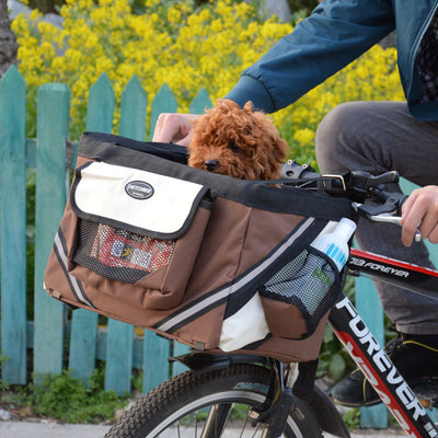 Pet Bicycle Carrier Cat Dog Bicycle Bag Bike Removable Basket Handlebar Front Basket Small Cat Dog Carrier