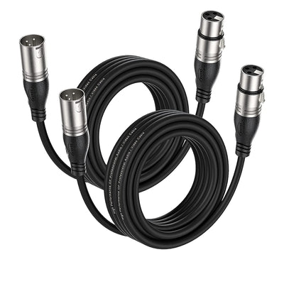 Cavo XLR Cavo per Microfono 5M 2Pack - Cavo XLR Bilanciato a 3 Pin Premium Da Maschio a Femmina Cavo DMX Cavi Patch XLR