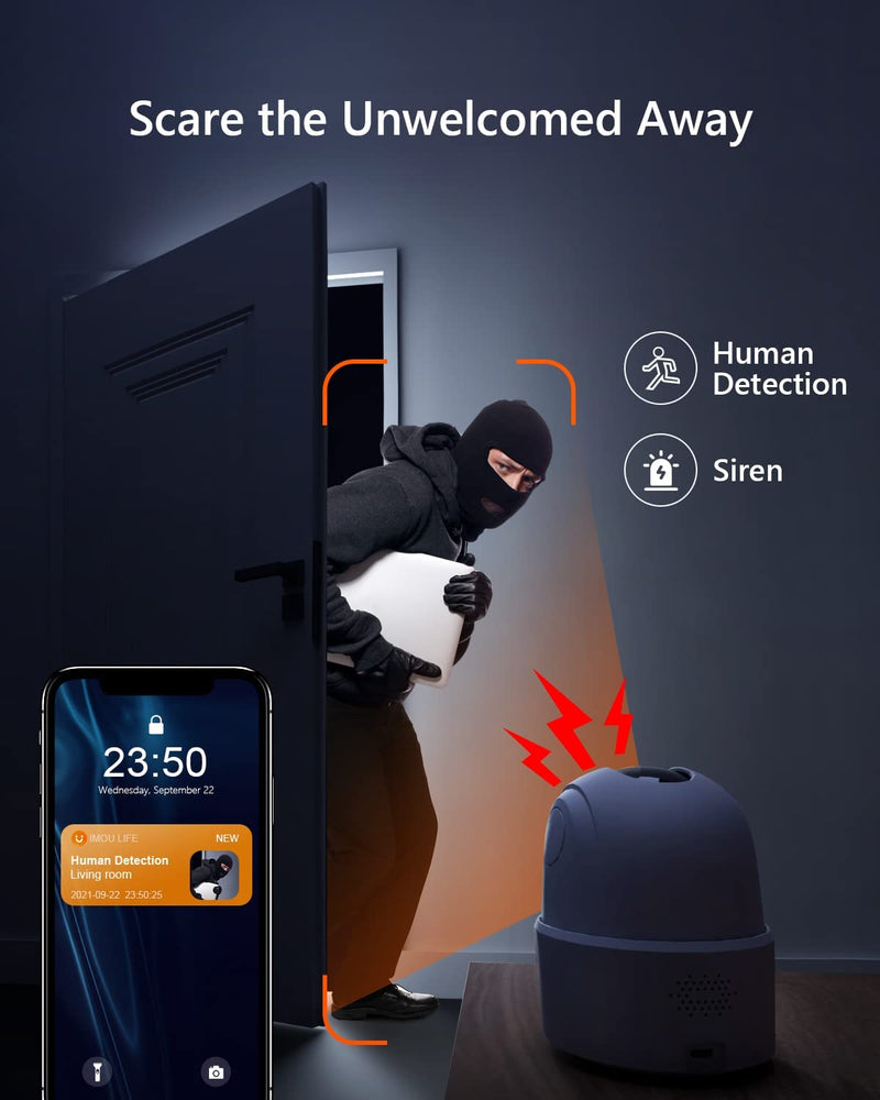 Telecamera Wi-Fi Interno, 1080P Videocamera Di Sorveglianza, Tracciamento Del Movimento Con Sirena, Telecamera Wifi Con Rilevamento Umano, Audio Bidirezionale, Funziona Con Alexa, 2,4G, Ranger 2C