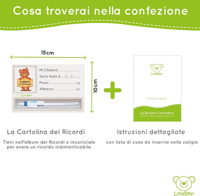 6 Bustine Corredino Neonato – Sacchetti, Buste Ospedale Nascita, Chiusura Con Cursore Ermetico Griplock, 6Pz Trasparenti Porta Primo Cambio Vestiti Borsa Parto, Bimbo