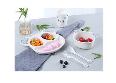 Children'S Dinner Plate Bamboo Fiber Tableware Set