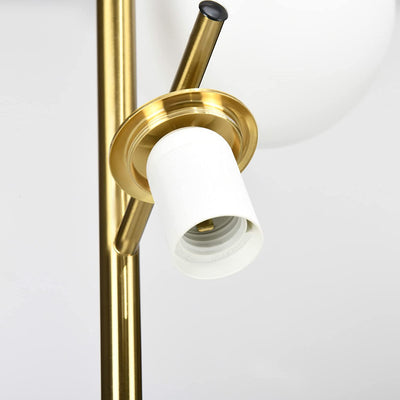 Lampada Da Terra Moderna Con 3 Punti Luce, Lampada a Piantana in Acciaio E Vetro, Ø27X169Cm, Oro