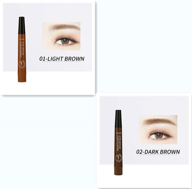 Four-Headed Eyebrow Pencil Long-Lasting No Blooming