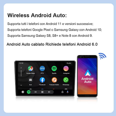 4.0 Wireless Apple Carplay E Android Auto 2 in 1 Adattatore, per Auto Carplay Cablate Anno Modello: 2016-2022, Plug & Play, Supporto Aggiornamento Online