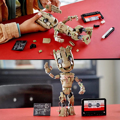 76217 Marvel Io Sono Groot, Set Costruzioni Con Action Figure Dei Guardiani Della Galassia, Supereroe Giocattolo, Idea Regalo per Bambini, Bambine, Ragazzi E Ragazze E Fan Degli Avengers