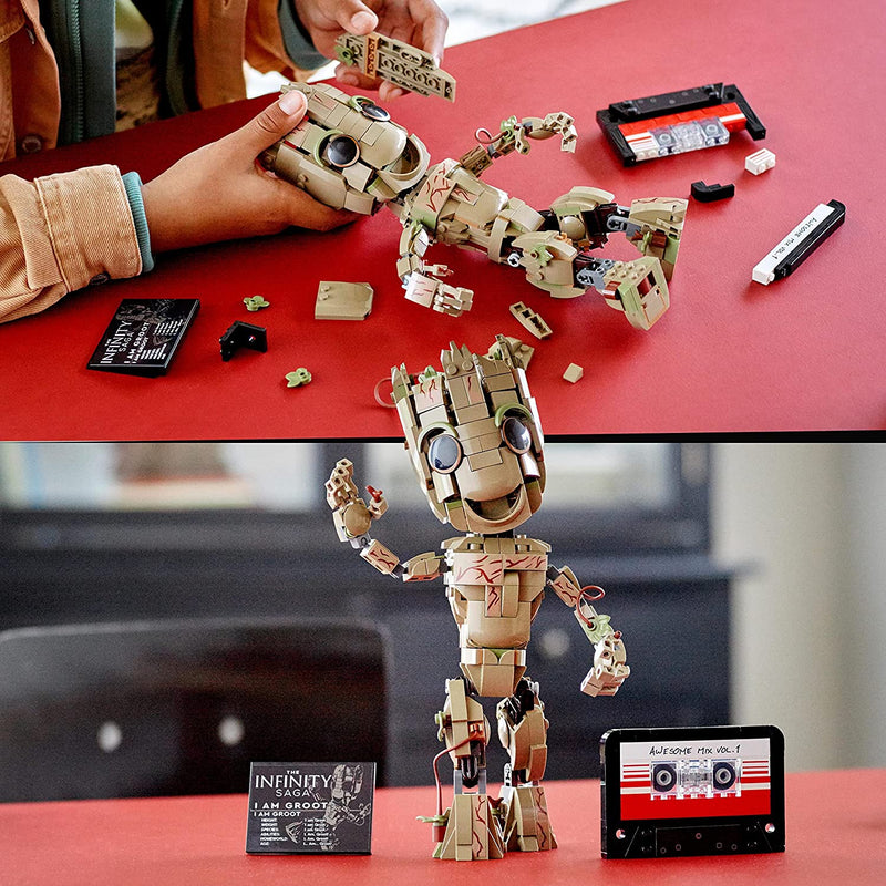 76217 Marvel Io Sono Groot, Set Costruzioni Con Action Figure Dei Guardiani Della Galassia, Supereroe Giocattolo, Idea Regalo per Bambini, Bambine, Ragazzi E Ragazze E Fan Degli Avengers