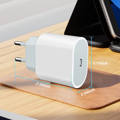 Caricatore Iphone Rapido 20W USB C per Iphone 14/14 Plus/14 Pro/14 Pro Max/13/12/11/Xs/Xs Max/Xs/Xr/X/8/Ipad, Caricabatterie Iphone USB C PD 3.0 Spina Alimentatore Adattatore Ricarica