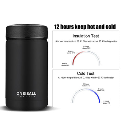 ONE IS ALL Men Gift Bottles 400Ml Insulated Cup 304 Stainless Steel Mug Water Bottle Vacuum Flask Coffee Wine Mug