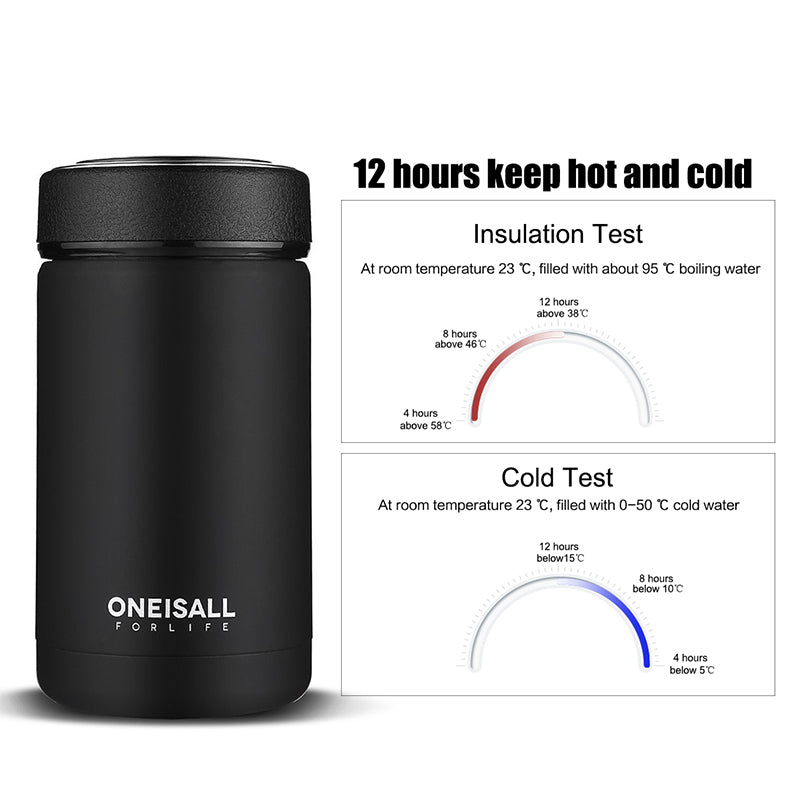 ONE IS ALL Men Gift Bottles 400Ml Insulated Cup 304 Stainless Steel Mug Water Bottle Vacuum Flask Coffee Wine Mug