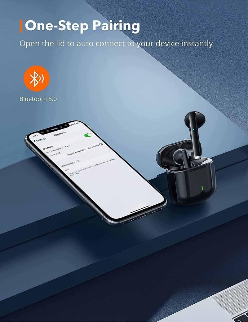 Auricolari Bluetooth 5.3 Senza Fili, Microfono Integrato E Custodia Di Ricarica, Riduzione Del Rumore Stereo 3D HD per Cuffie Apple Airpods/Android/Iphone