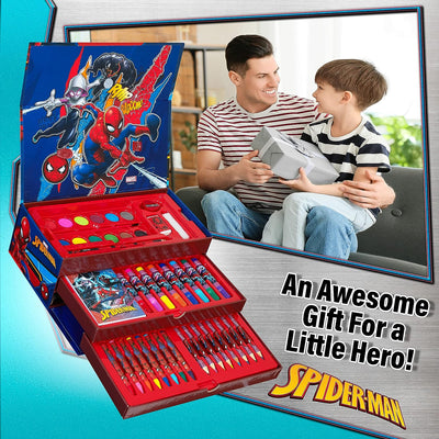 Valigetta Colori per Bambini Spiderman Con Pennarelli E Matite Colorate (Multicolore Spiderman)