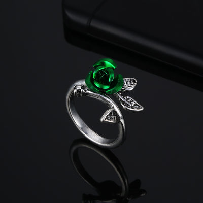 Alloy Personality Plant Ladies Rose Ring