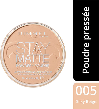 Cipria Compatta Stay Matte - Polvere Opacizzante a Lunga Tenuta per Pelli Grasse E Miste - Silky Beige - 14 G