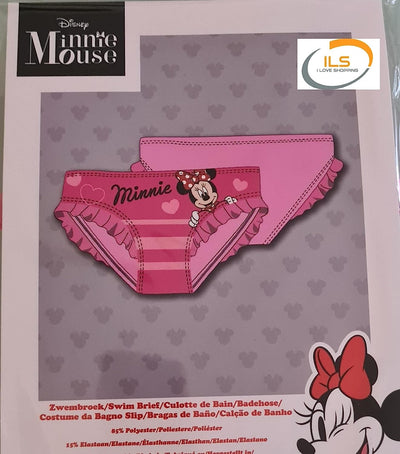 Costume Da Bagno Topolina Mutandina Slip per Bambina Bimba Mare E Piscina (2-3 Anni, Minnie Mouse)