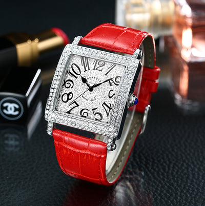 Shaking Network Red with the Watch Men'S Belt Waterproof Quartz Watch Ladies Diamond Couple Women'S Watch