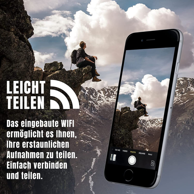Action Cam, 20MP Action Cam 4K Con Touch Screen, Stabilizzatore EIS, Impermeabile Fino a 40M Sotto L&