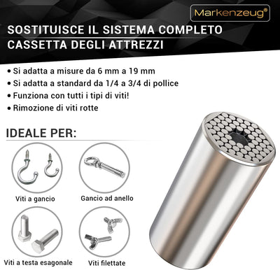 ® L’ORIGINALE Chiave Universale Premium I Design Migliorato 2021 I Chiave a Tubo Universale I Chiave Multifunzione I Riparazione Attrezzi 7-19 Mm Con Adattatore