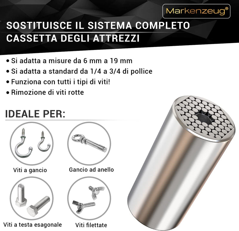 ® L’ORIGINALE Chiave Universale Premium I Design Migliorato 2021 I Chiave a Tubo Universale I Chiave Multifunzione I Riparazione Attrezzi 7-19 Mm Con Adattatore