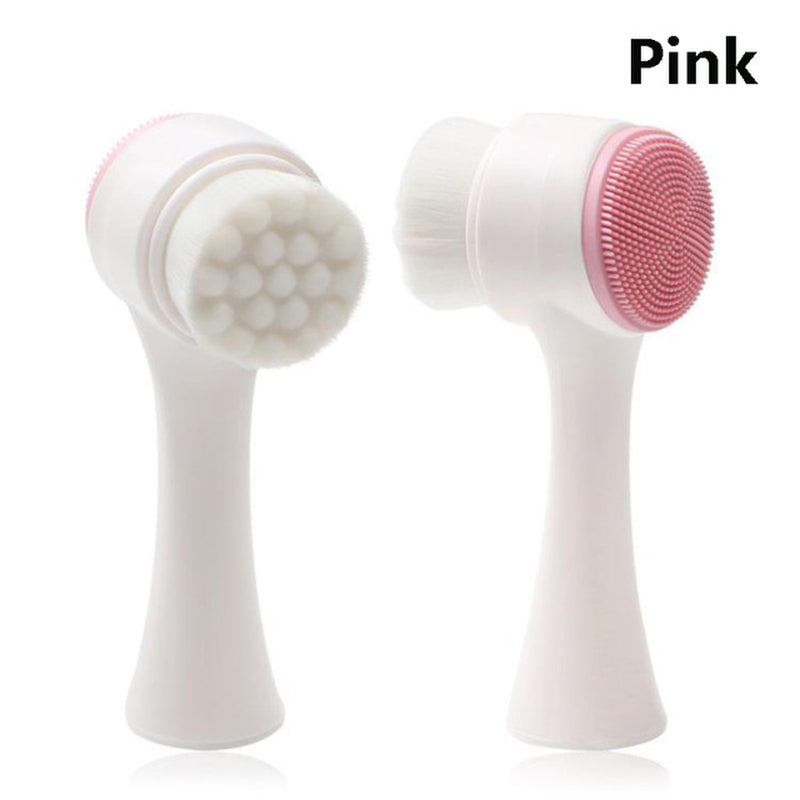 Double-Sided Silicone Skin Care Tool Facial Cleanser Brush Face Cleaning Vibration Facial Massage Washing Product