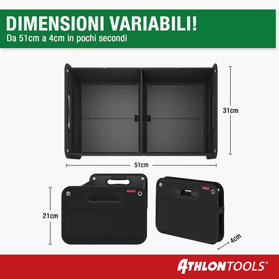 Borsa Pieghevole Organizer per Bagagliaio Dell'Auto, Rinforzata E Stabile, Con Cuscinetti Antiscivolo