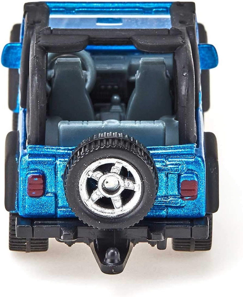 1342, Jeeep Wrangler, Metallo E Plastica, Blu, Auto Giocattolo per Bambini, Gancio Di Traino