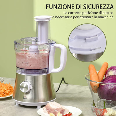 Frullatore Da 500W Con Caraffa, Lama a S E Lama a 4 Punte in Acciaio Inox, as E ABS, 3 Velocità Regolabili, 20.5X19X16Cm, Bianco