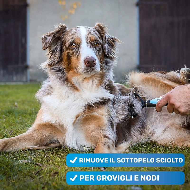 ® Spazzola per Cani E Gatti per Pelo Lungo | Il Pettine per Sottopelo Rimuove Sottopelo E Grovigli | Diradamento E Protezione Superiore Dei Capelli | Spazzola Di Pelliccia