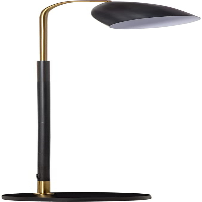 Lampada Da Terra Ad Arco Con Paralume Regolabile, Lampada Da Pavimento Moderna per Lampadine E27 40W, Metallo Nero E Oro, 43X28X160Cm