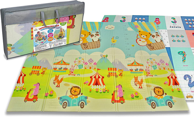 - Tappeto Gioco Pieghevole per Bambini, 200X150X1 Cm, Colore Verde E Azzurro, 67082