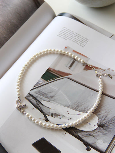 Saturn Pearl Necklace Female Sterling Silver