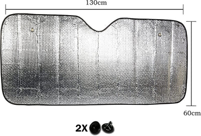 Parasole Auto Parabrezza, Parasole per Auto Interno Pieghevole Con Elastici E Ventose, Coprisole Auto Contro I Raggi UV, Parasole Parabrezza, (130X60)