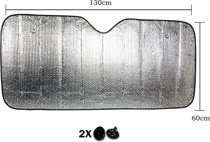 Parasole Auto Parabrezza, Parasole per Auto Interno Pieghevole Con Elastici E Ventose, Coprisole Auto Contro I Raggi UV, Parasole Parabrezza, (130X60)