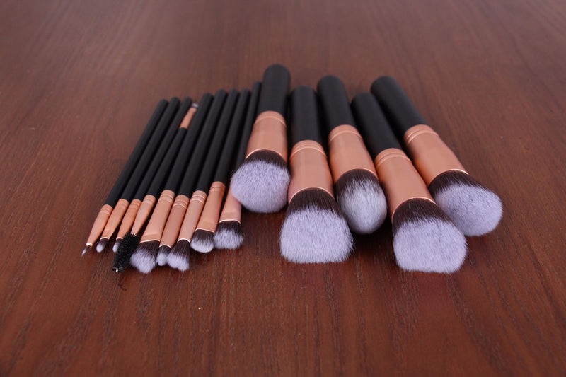 14Pcs Wood Handle Makeup Brush Set