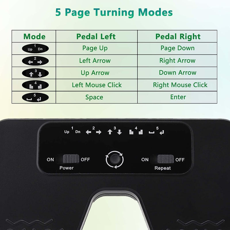 Bluetooth Page Turner Pedal per Tablet Smartphone Ricaricabile Silenzioso