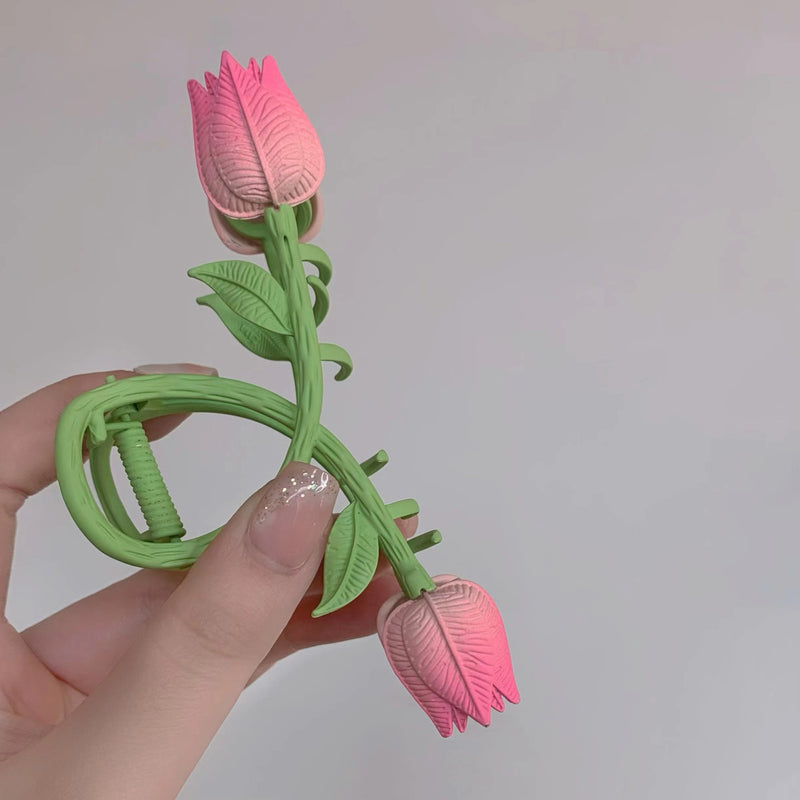 New Tulip Flower Hair Clip Simple and Versatile