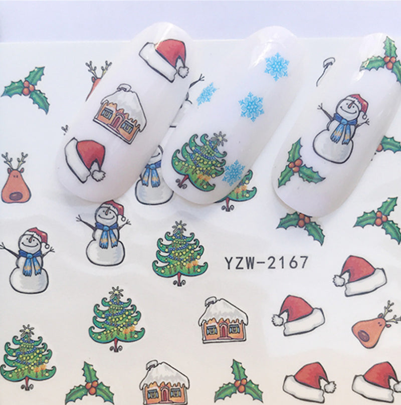 Explosion Models Christmas Series Water Transfer Nail Stickers Nail Stickers Full Stickers Nail Jewelry Watermark Stickers