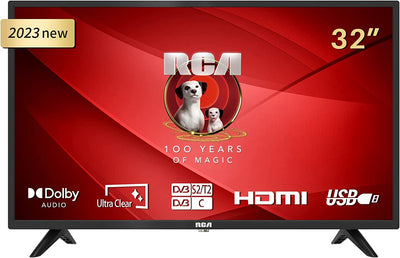 Irb32H3 Televisore 32 Pollici (TV 80 Cm), Dolby Audio, LED, HDMI, Lettore Multimediale Tramite USB, Uscita Audio Digitale, Triplo Sintonizzatore DVB-C / T2 / S2, CI+, Inclusa Modalità Hotel, 2023