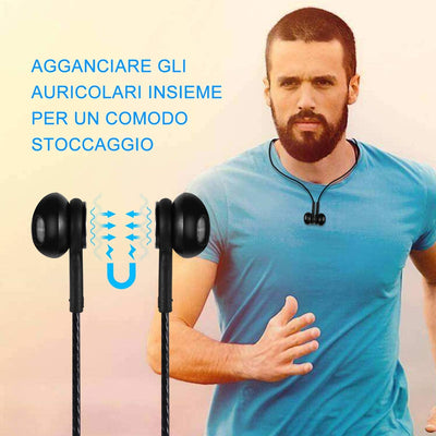 Auricolari,Cuffie Magnetici Sport,Auricolari In-Ear Con Microfono,Resistente Al Sudore,Isolamento Del Rumore,Alta Definizione,Bassi Potenti,Per Samsung,Lg,Xiaomi, Huawei Etc- Nero