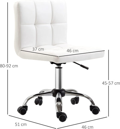 Sedia Da Ufficio Ergonomica Girevole Altezza Regolabile in Pelle Sintetica 46 × 51 × 80-92Cm