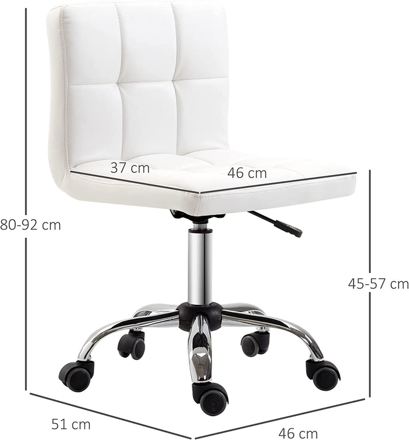 Sedia Da Ufficio Ergonomica Girevole Altezza Regolabile in Pelle Sintetica 46 × 51 × 80-92Cm