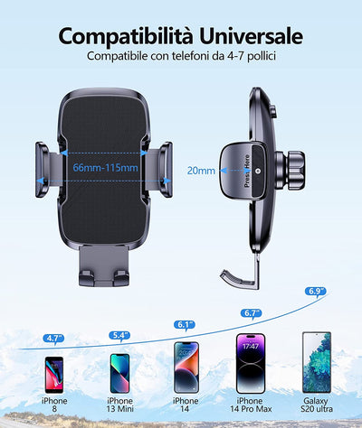 Porta Cellulare Auto, [2023 Upgrated Clip] Supporto Telefono Auto per Presa D'Aria Dell'Auto, 360°Di Rotazione Porta Telefono Macchina Universale Compatibile Con Iphone/Samsung/Xiaomi