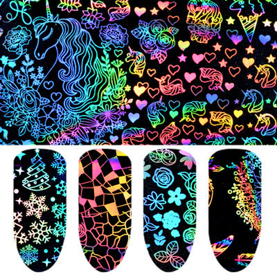 Nail Laser Star Sticker Thermal Transfer Nail Decals Symphony Star Paper