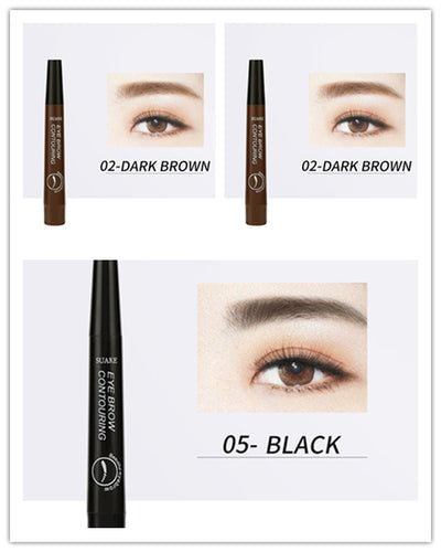 Four-Headed Eyebrow Pencil Long-Lasting No Blooming