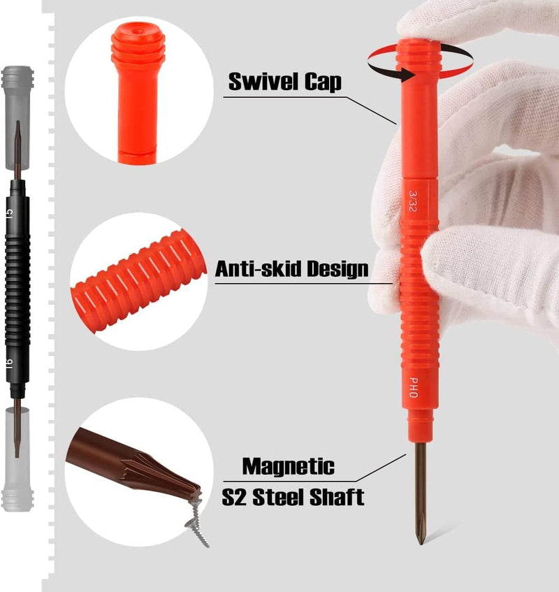 Set Di 6 Cacciaviti Di Precisione Con Custodia, 12 Misure Magnetiche, Kit Di Strumenti Di Riparazione Fai Da Te per Computer Portatile, Occhiali, Orologi, Elettronica